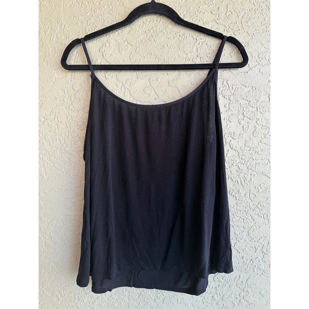 Eileen Fisher Cami Tank Top Womens XL Black 100% Tencel Lyocell Layering Basic - Picture 2 of 6